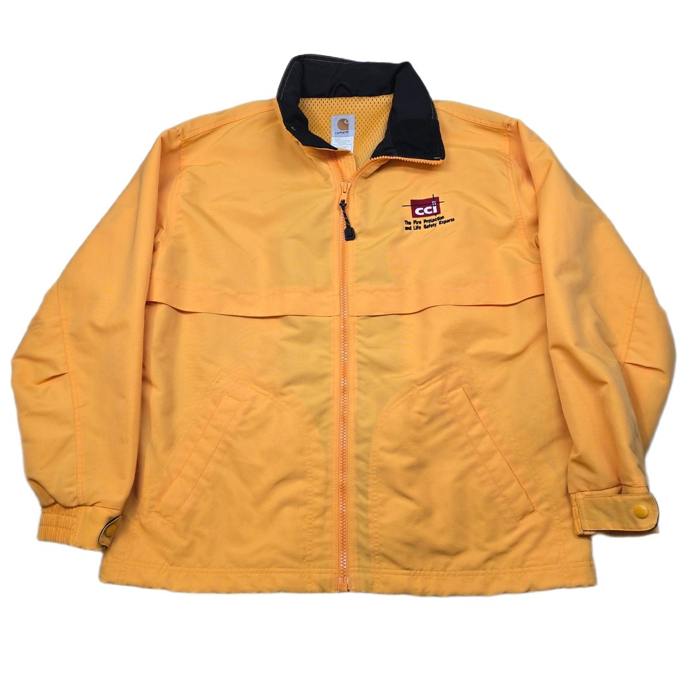 Carhartt Workshield Jacket Mens Medium Yellow Vented J104 Co. Logo Workwear - Picture 1 of 13